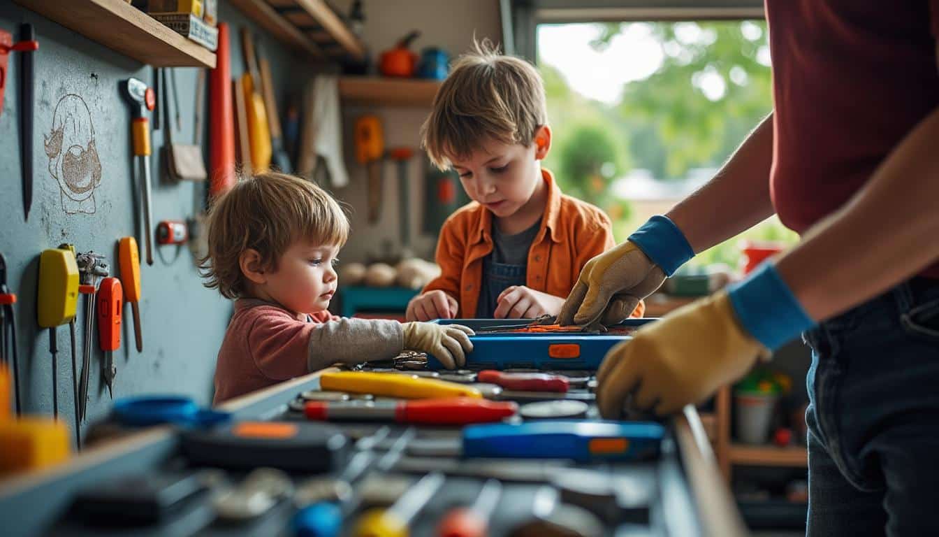 Sécuriser un établi d’outillage à la maison pour les enfants
