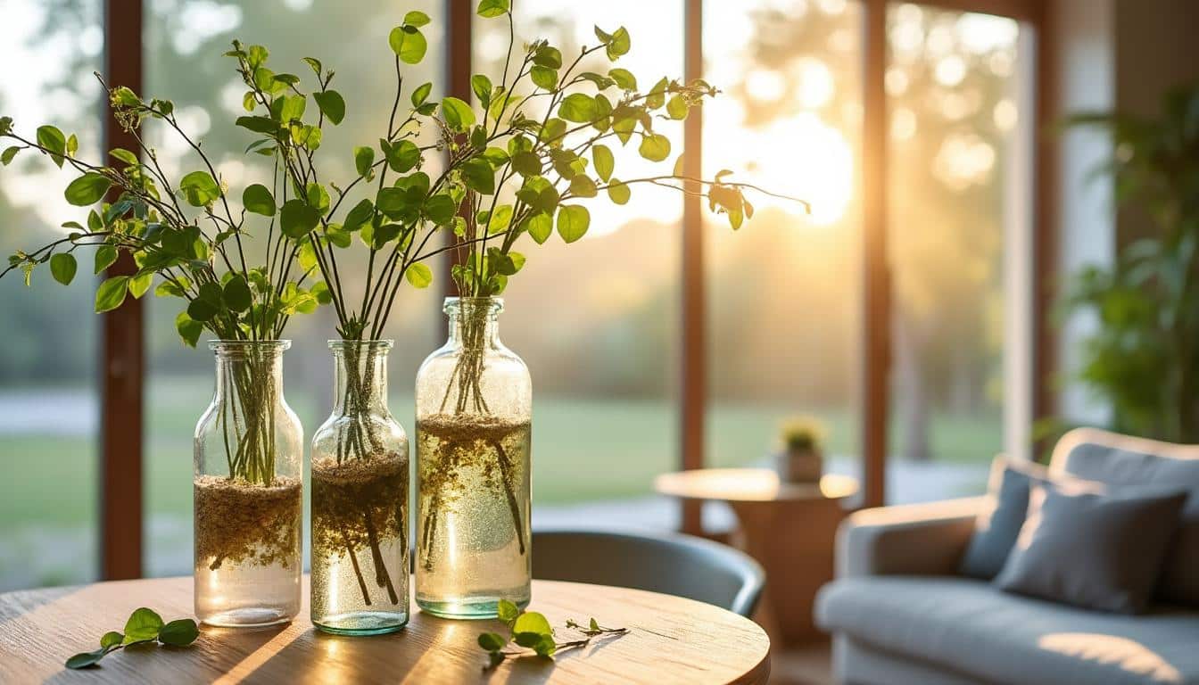 Sélection de vases suspendus en matériaux écologiques