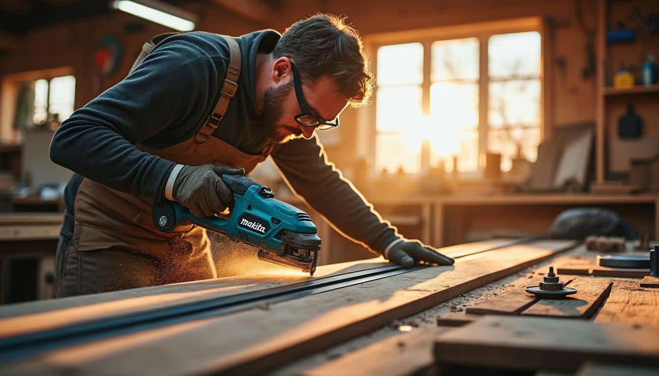 Illustration: Pourquoi opter pour une scie plongeante avec le rail de la marque Makita ?