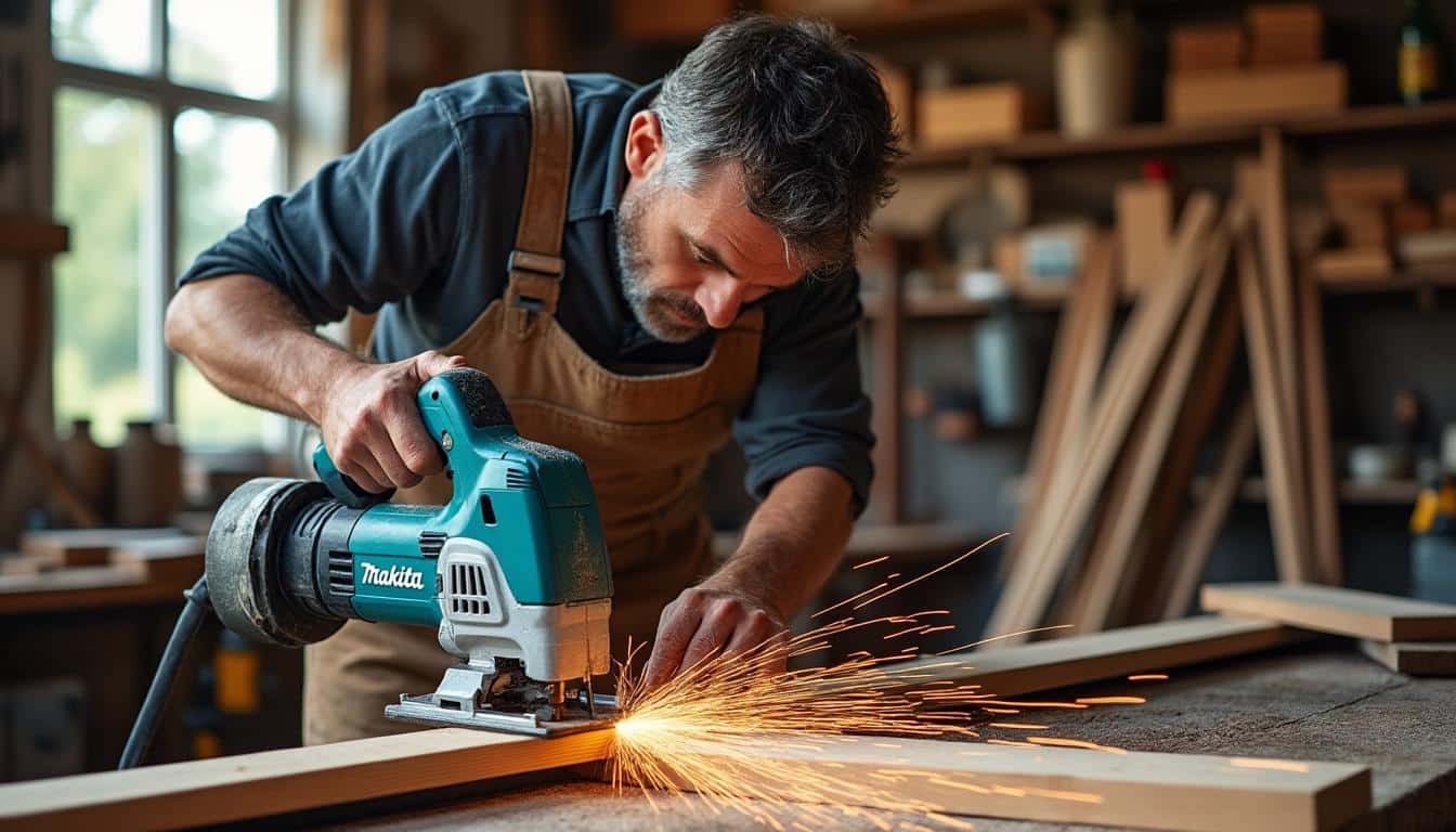 Scie plongeante avec rail Makita : précision et performance pro
